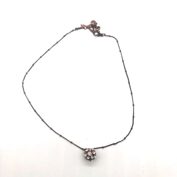💝Fossil Necklace with Crystal Pendant - Picture 1 of 4